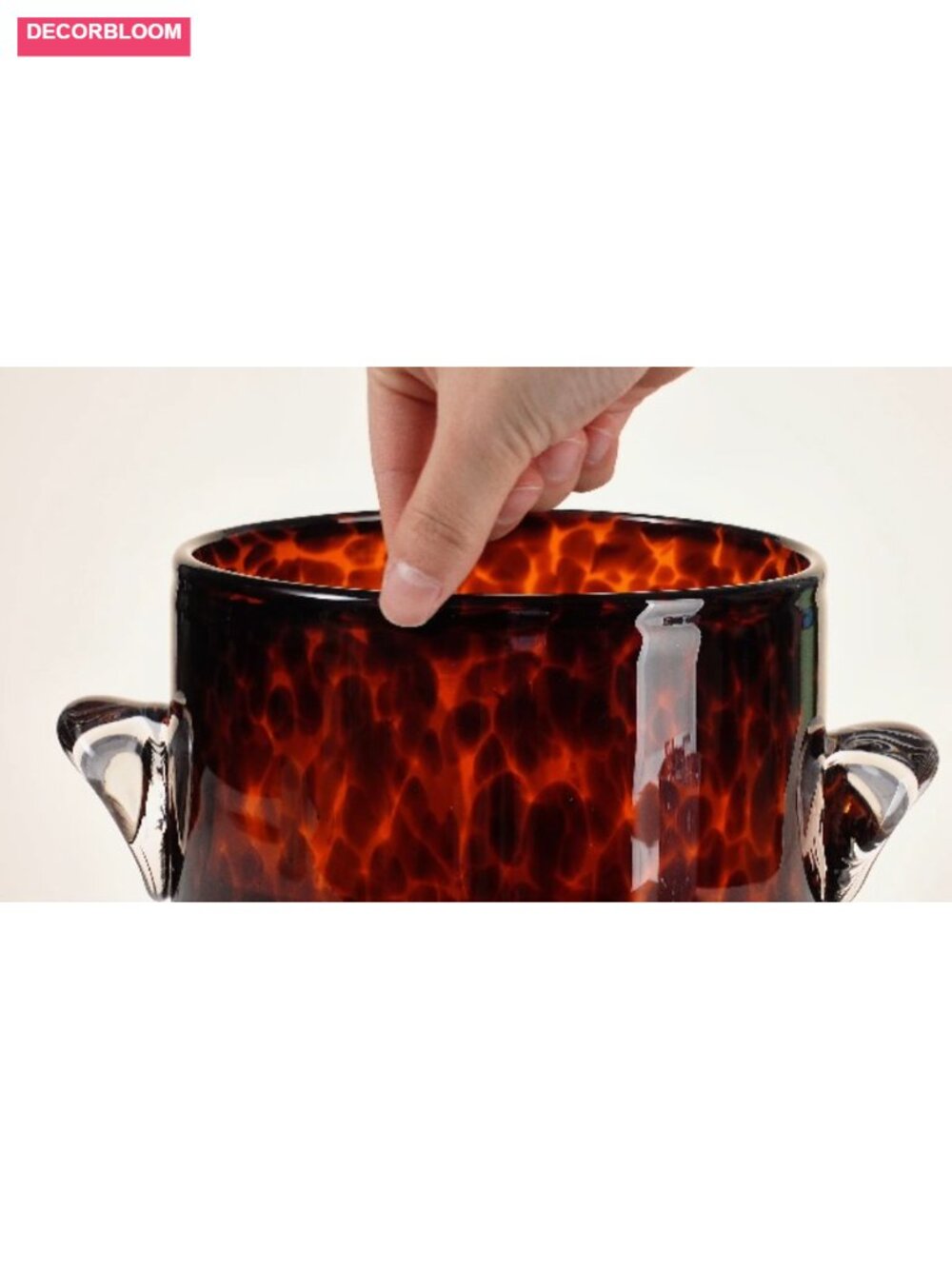 Tortoise Shell Glass Ice Bucket 6.6 Inch Chiller Beverage Tub Bar Accessories - Picture 6 of 6